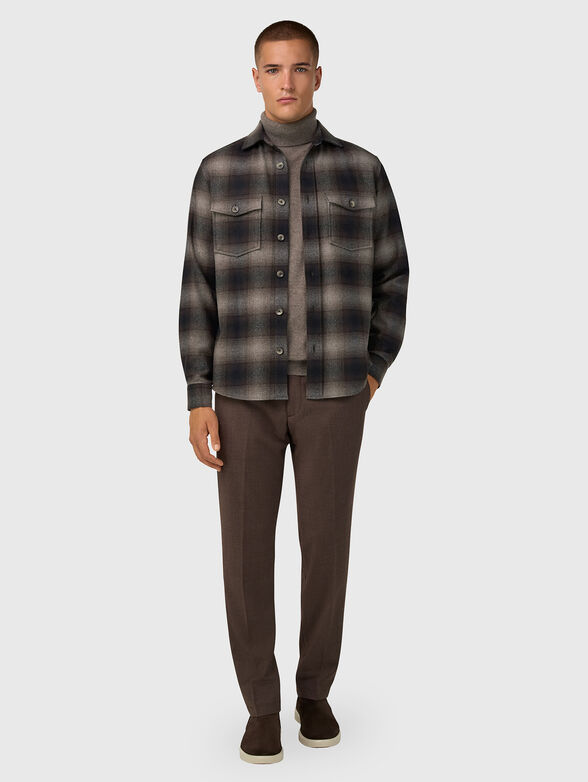 Checked wool blend overshirt - 2