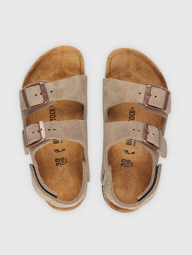 MILANO suede sandals in beige - 3