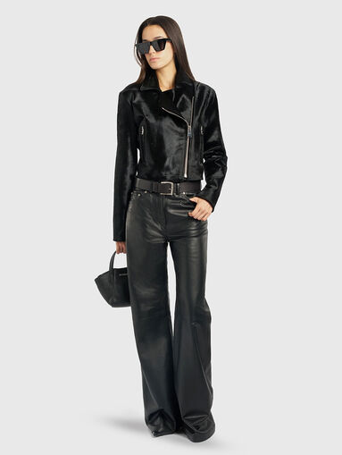 AMBER wide leg trousers in nappa leather - 5