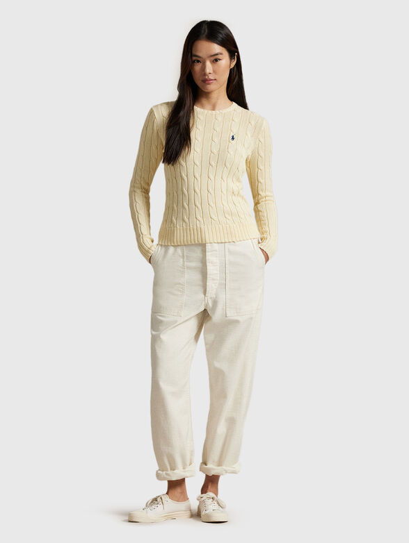 Cable knit cotton crew neck jumper - 2