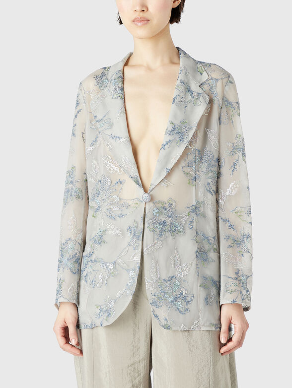 Blazer with floral accents - 1