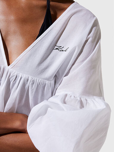 V-neck cotton beach dress - 3