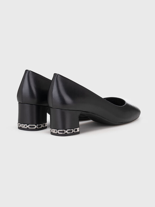 JUNE black leather heeled shoes - 3