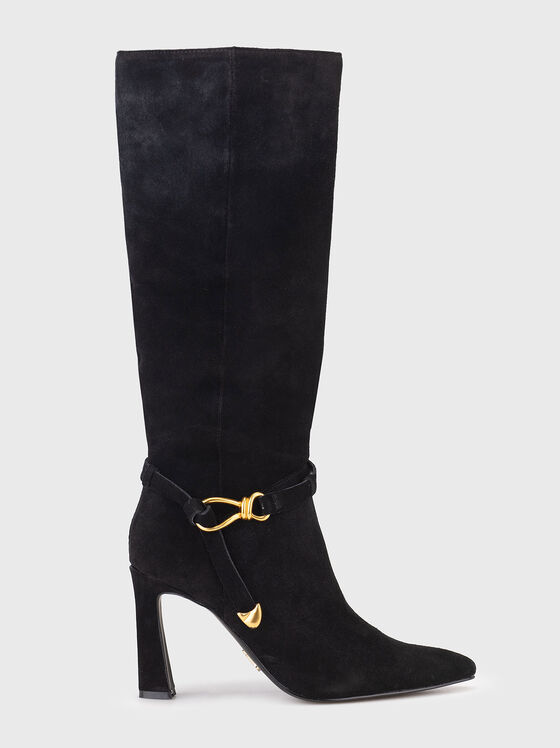 Велурени ботуши на ток - 1