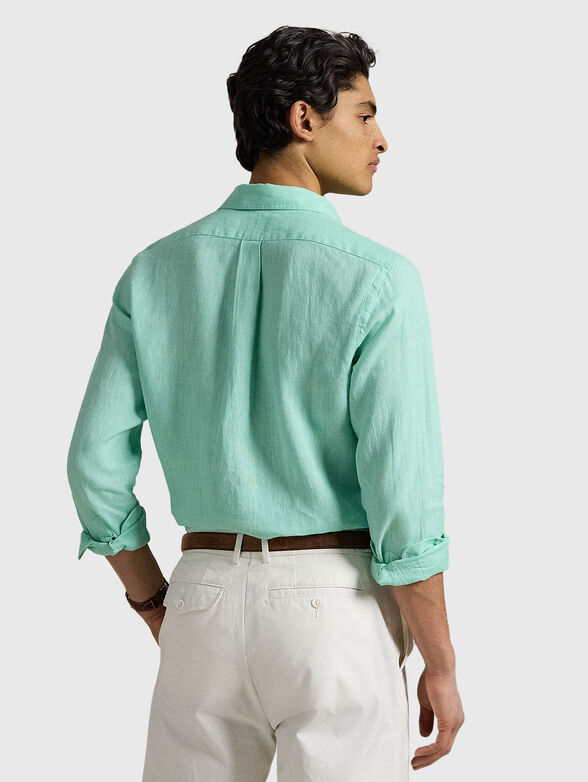 Slim linen shirt with long sleeves - 3