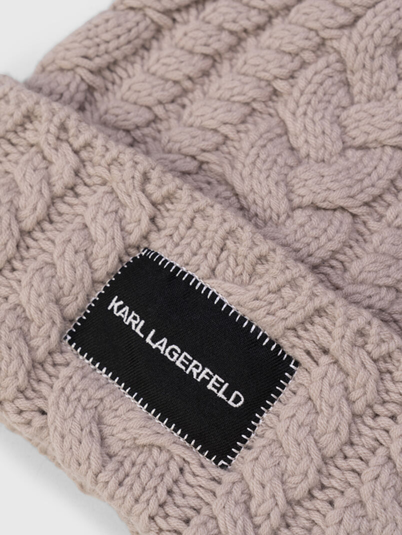 Wool cap with contrast logo detail - 3