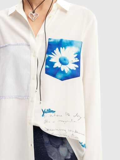 Shirt with floral detail  - 4