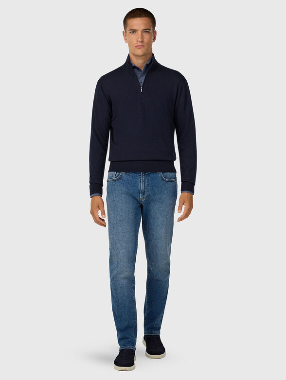 Pullover with polo collar and zip - 2