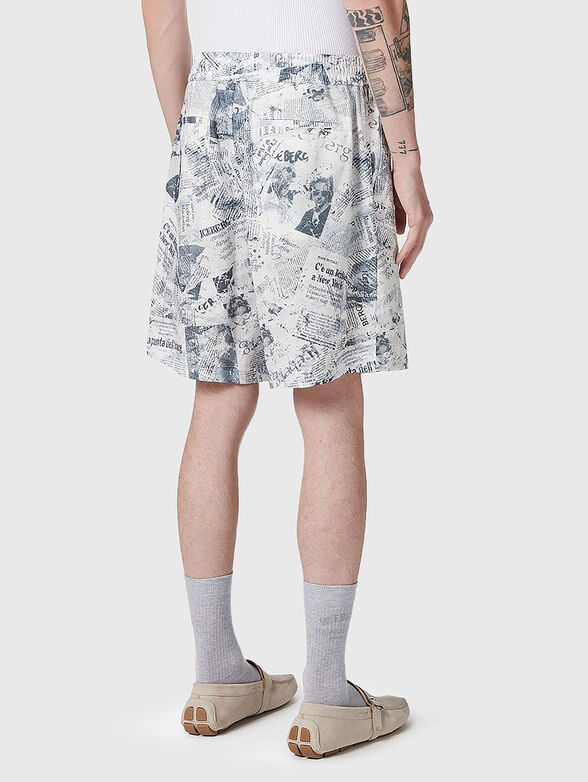 Linen shorts with accent print - 2