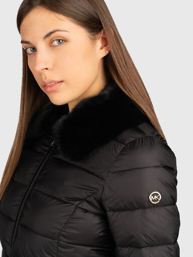 Quilted jacket with belt - 4