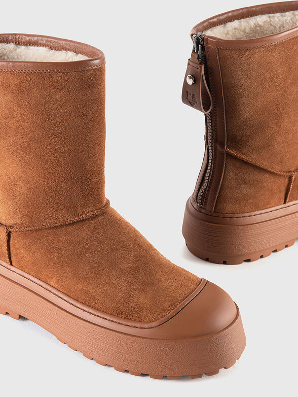 STIVALETTO suede boots with logo - 4