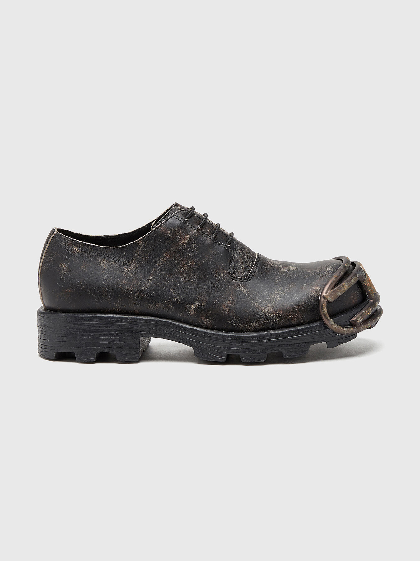 D-HAMMER leather shoes with accent logo brand DIESEL