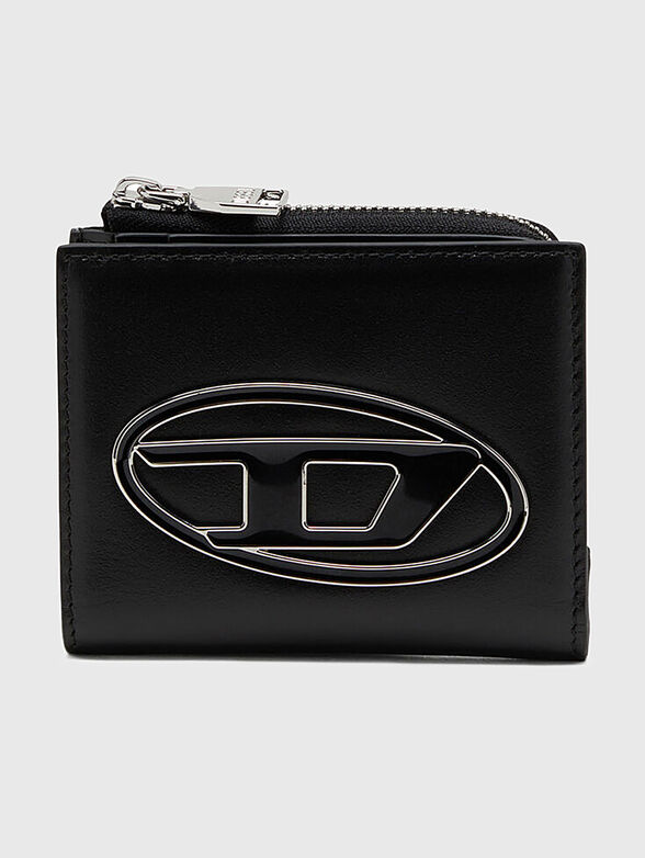 1DR leather card holder with oval logo - 1