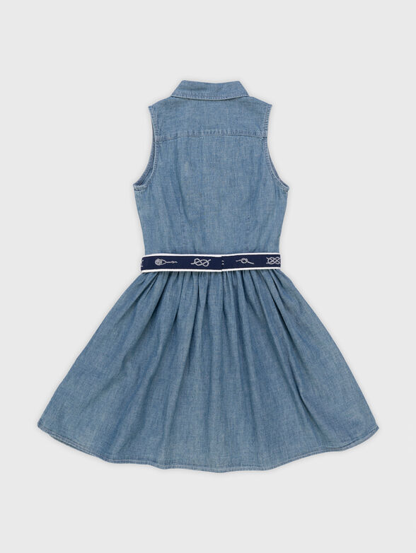 Denim dress with belt  - 2