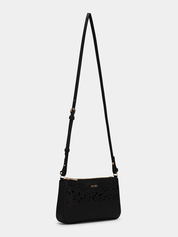 Black crossbody bag with laser perforations - 2