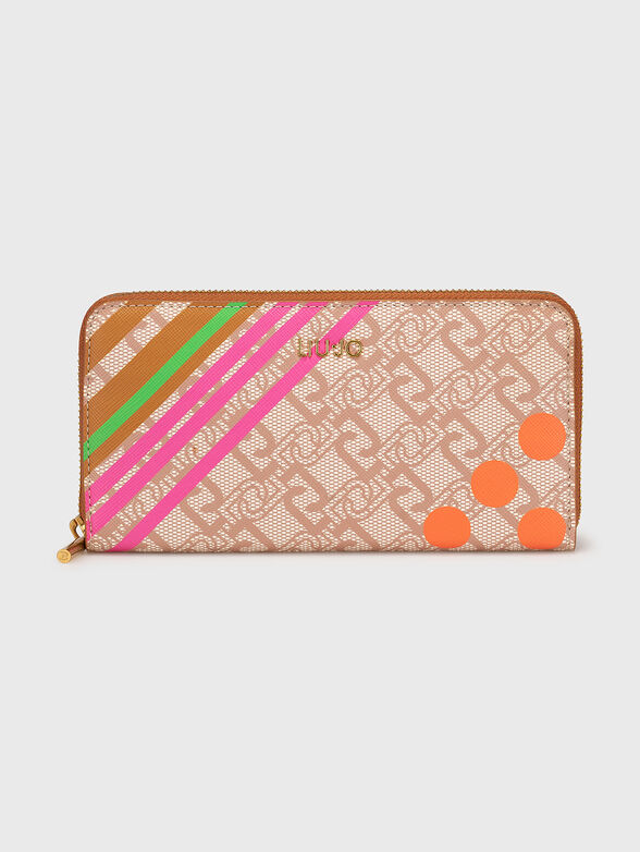 Beige purse with contrasting accents - 1