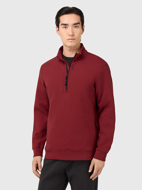 Суитшърт с поло яка с цип  - 1