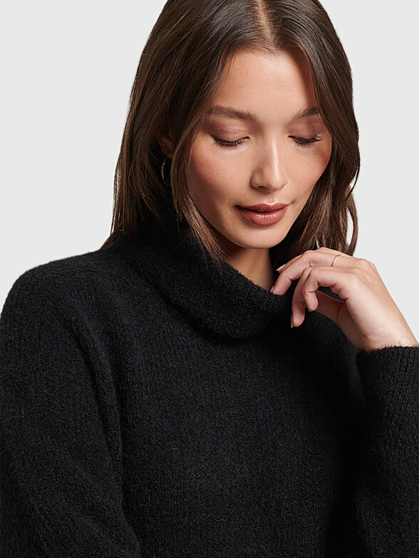 Knitted mini dress with turtleneck collar - 4