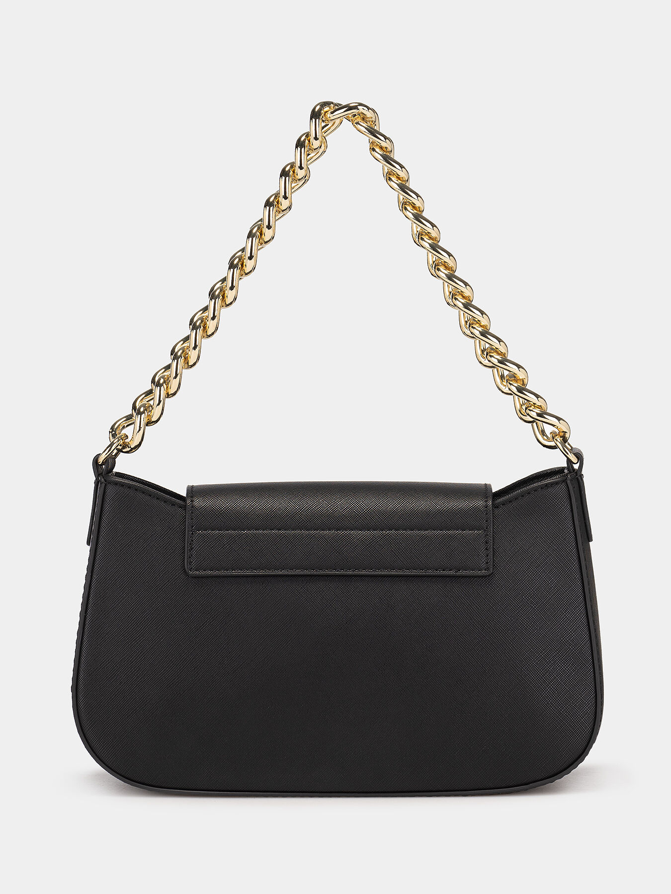Black eco leather bag with metal logo brand VERSACE JEANS