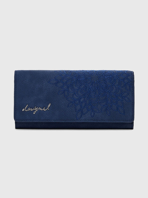 Blue wallet with embroidery - 1