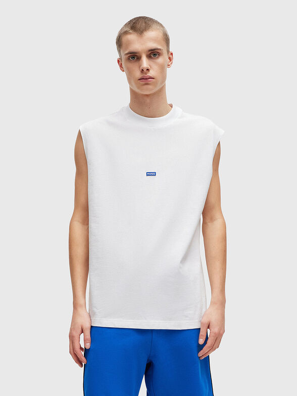 Sleeveless cotton T-shirt - 1