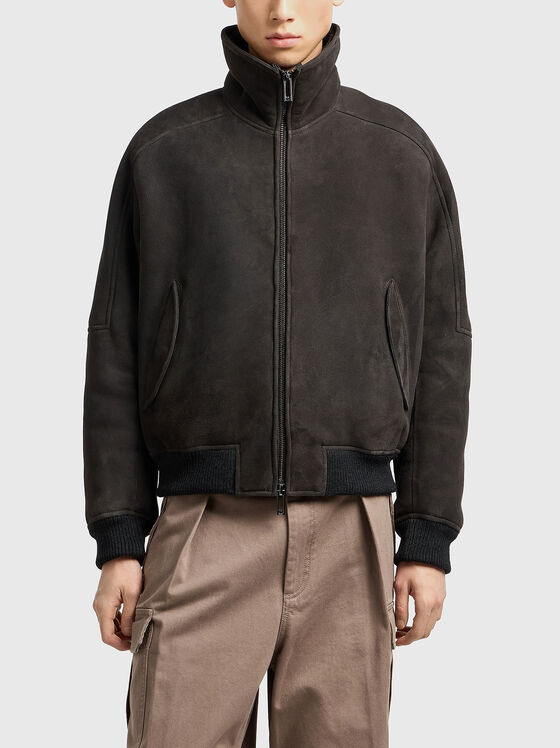 Велурено яке в кафяв цвят - 1