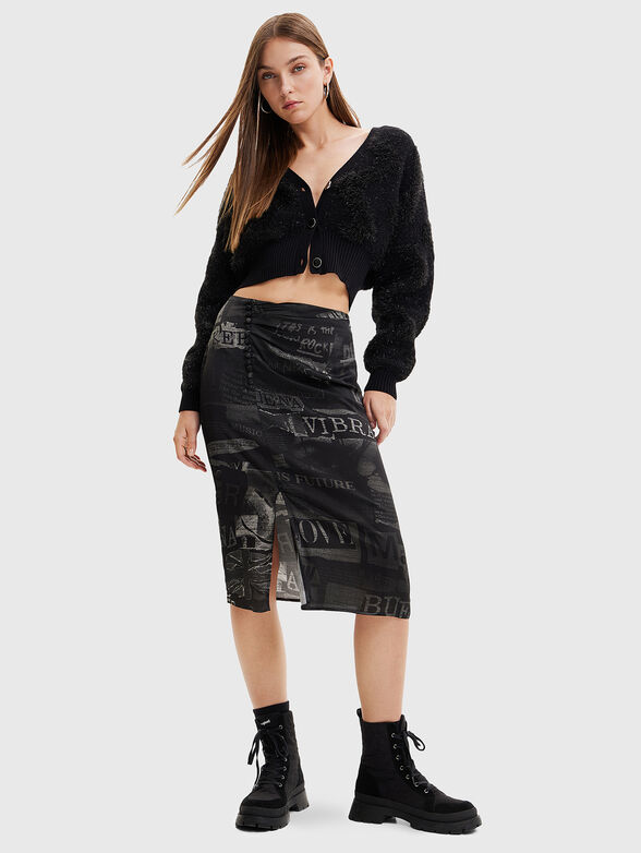 Midi viscose skirt with print - 4