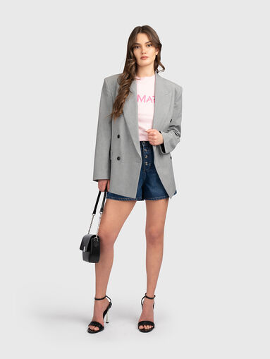 High-waisted denim shorts - 5