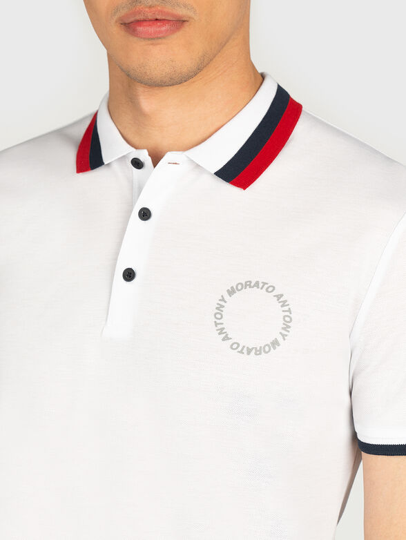Cotton polo-shirt with logo print - 2