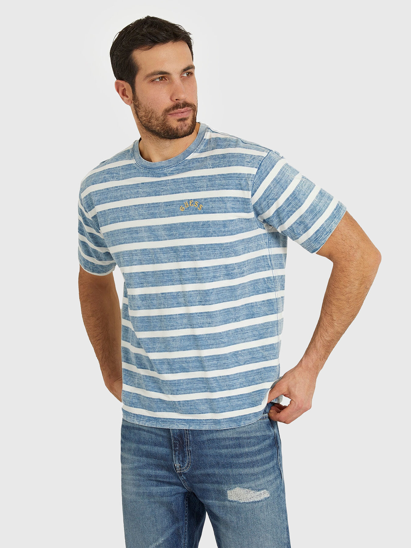 T-shirt with logo embroidery brand GUESS — Globalbrandsstore