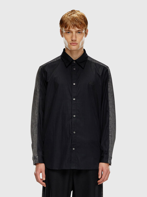S-SIMPLY shirt with denim detail - 1