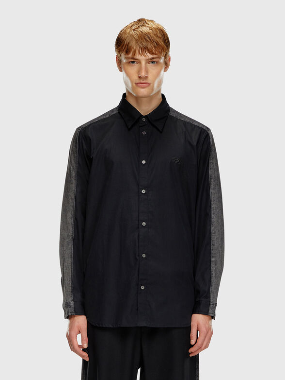 S-SIMPLY shirt with denim detail - 1
