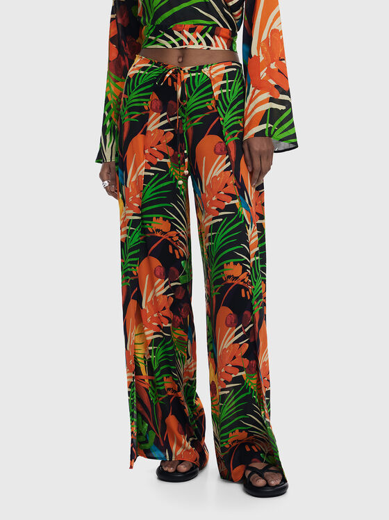 Tropical print wrap trousers - 1