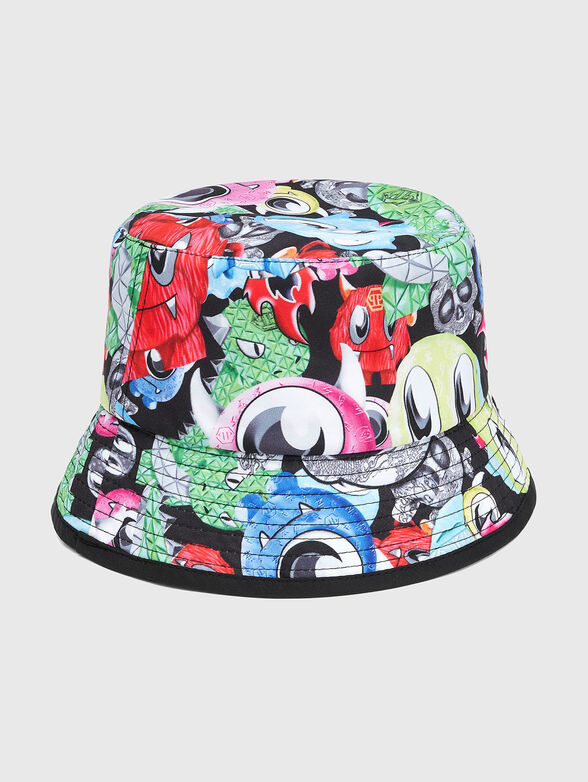 Bucket hat with multicolour print - 1