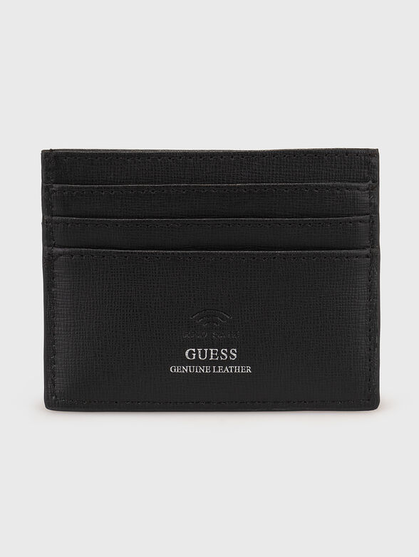 Leather card holder with saffiano effect - 1