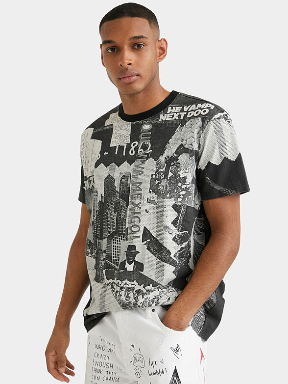 T-shirt with collage print - 1