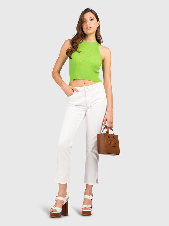 Cropped viscose blend tank top - 2