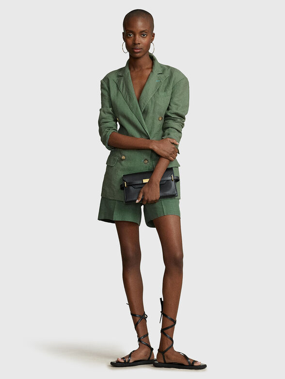 Green linen shorts - 4