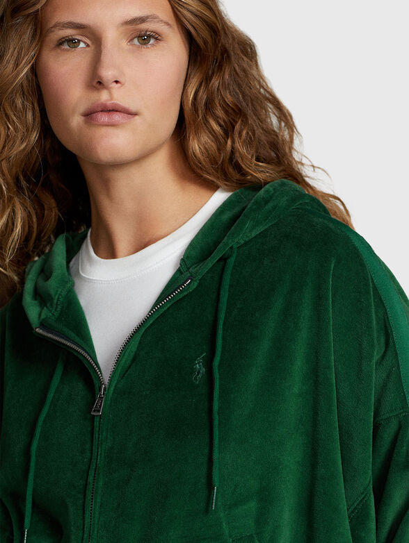 Green velvet sweatshirt - 3