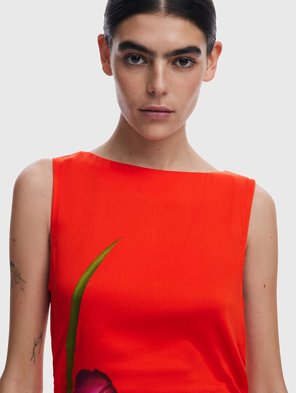 Red asymmetrical dress - 4