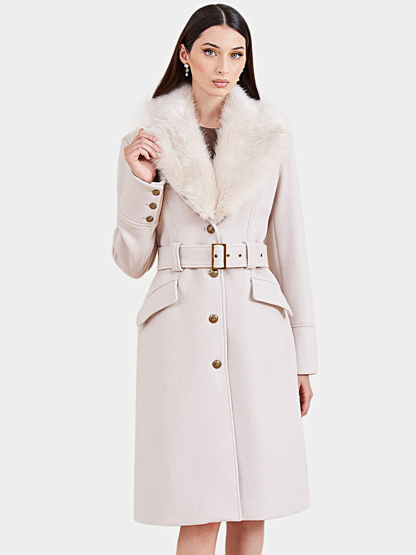 ELLY coat with removable faux fur element brand Marciano Globalbrandsstore en