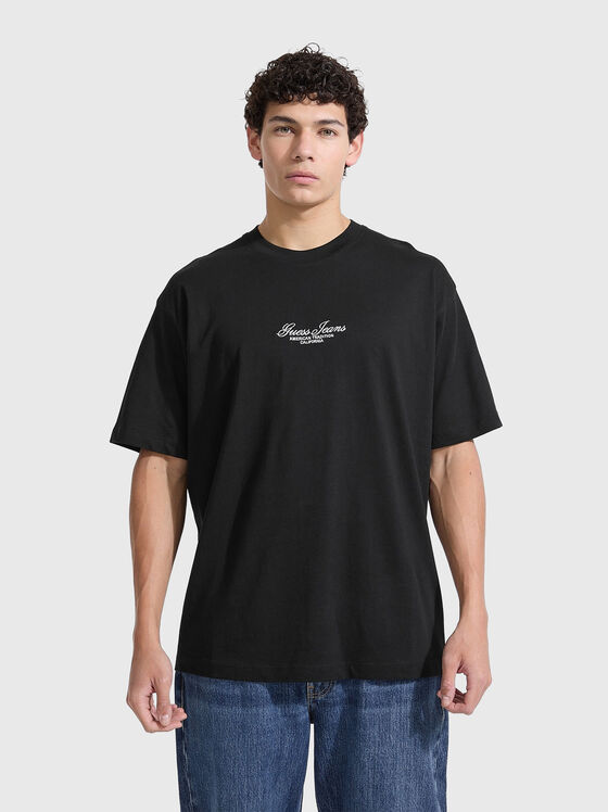 Оувърсайз тениска с лого бродерия  - 1