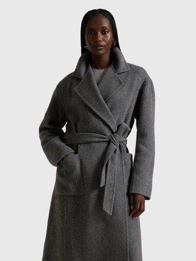 Wool coat with wrap and belt - 3
