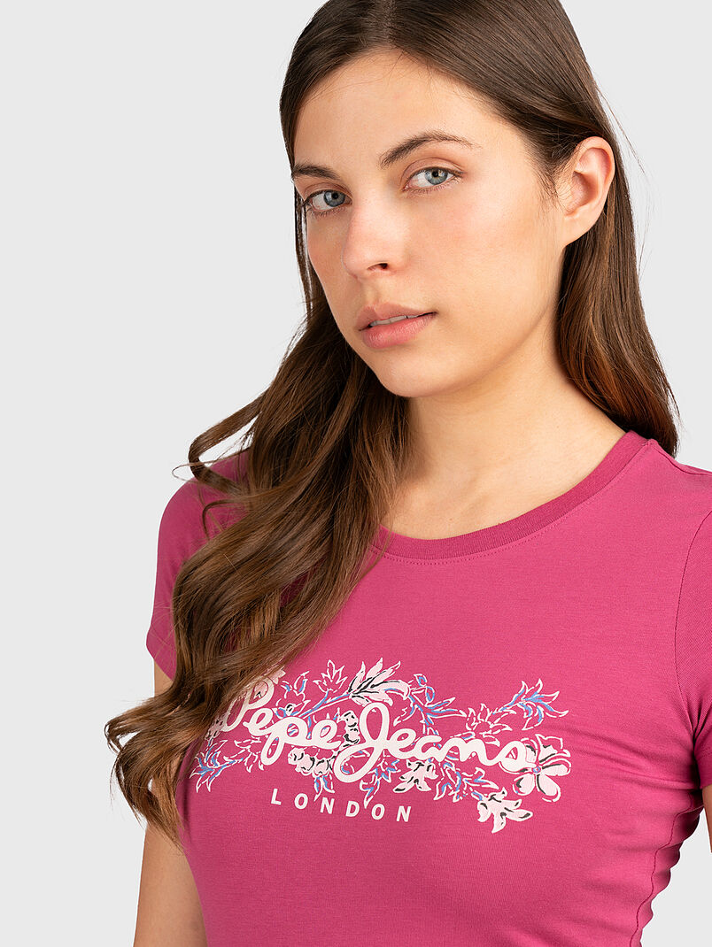 KORINA T-shirt with floral logo print - 3