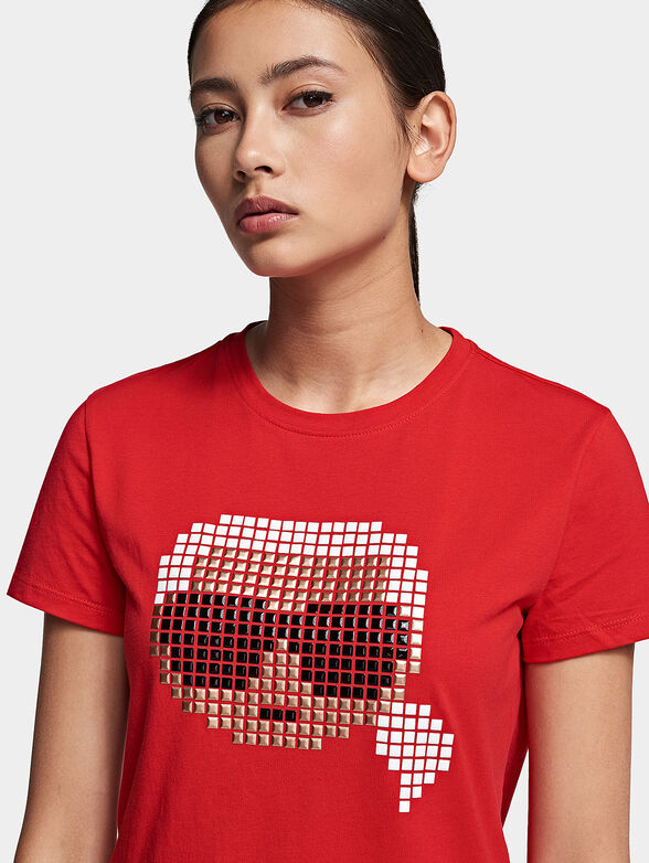 Cotton T-shirt with pixelated logo - 2