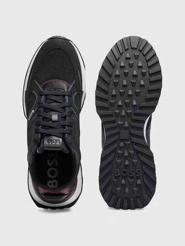 Beige sneakers with black elements - 5