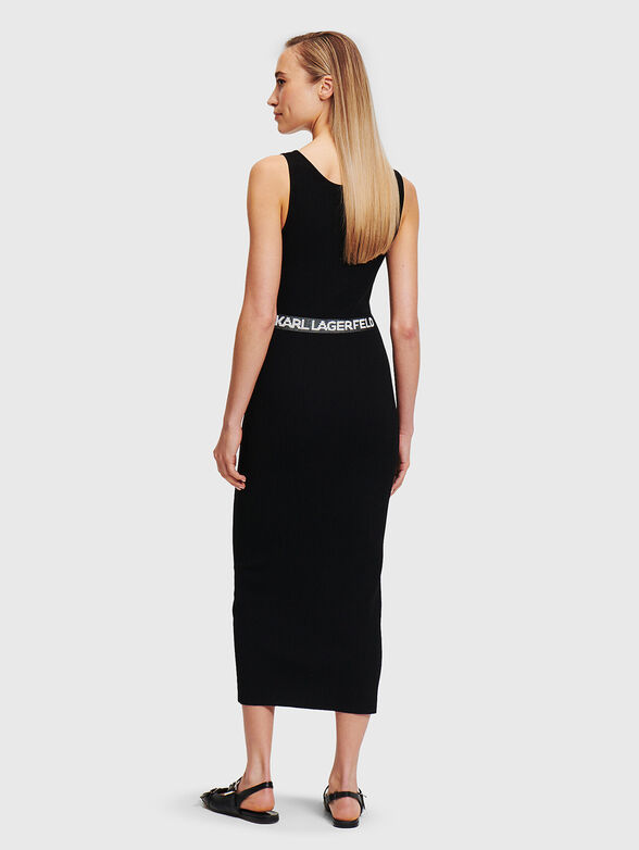 Black slim dress with logo detail - 2