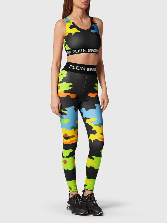 Top with camouflage print and accent logo band - 1