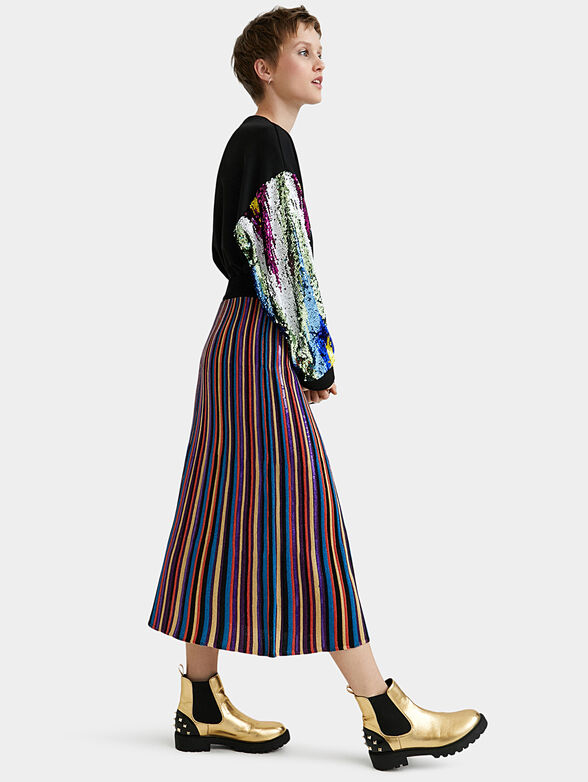 Midi skirt with colorful print - 4