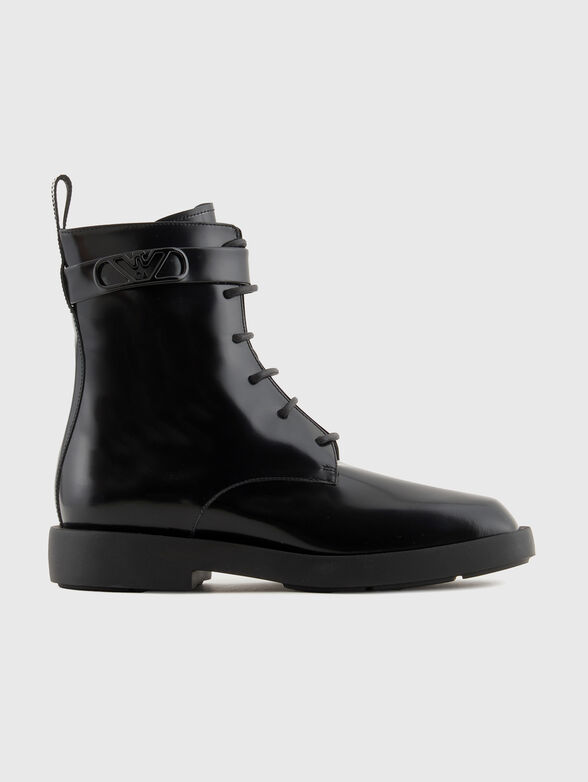 Leather boots with logo detail - 1